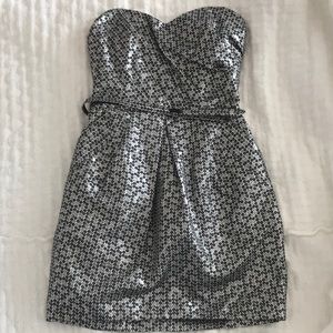 New Strapless Black & Silver Dress size M